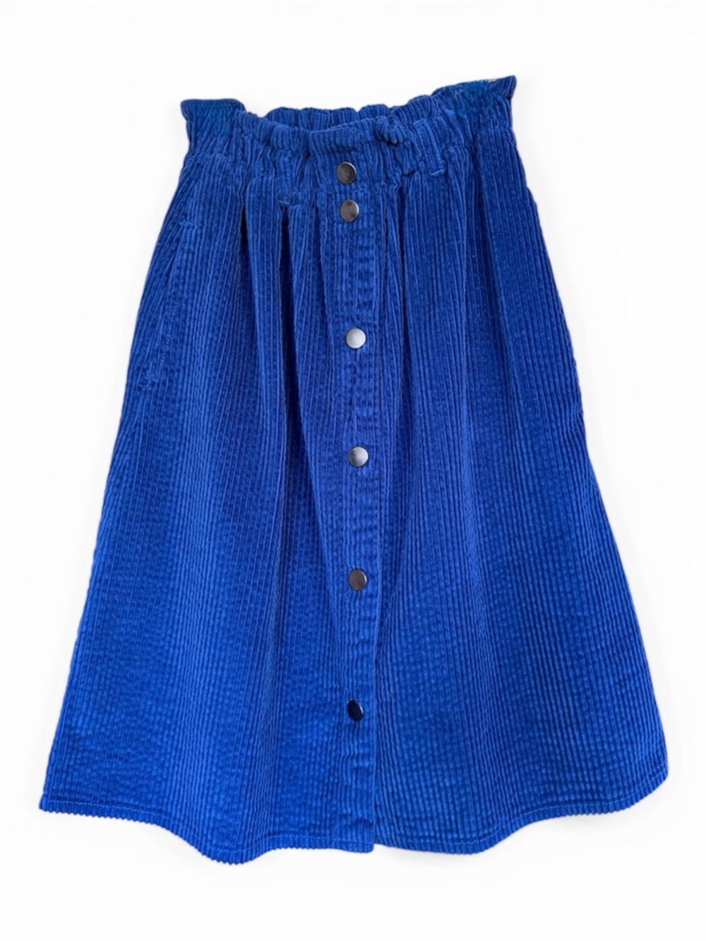 Zara Royal Blue Corduroy Button-Front Skirt
